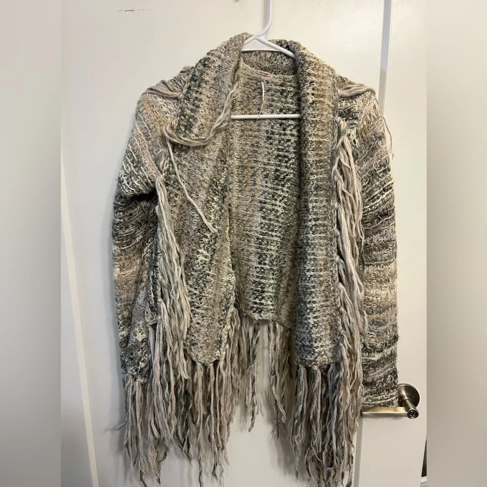 Free People Birkenstock Fringe Cardigan